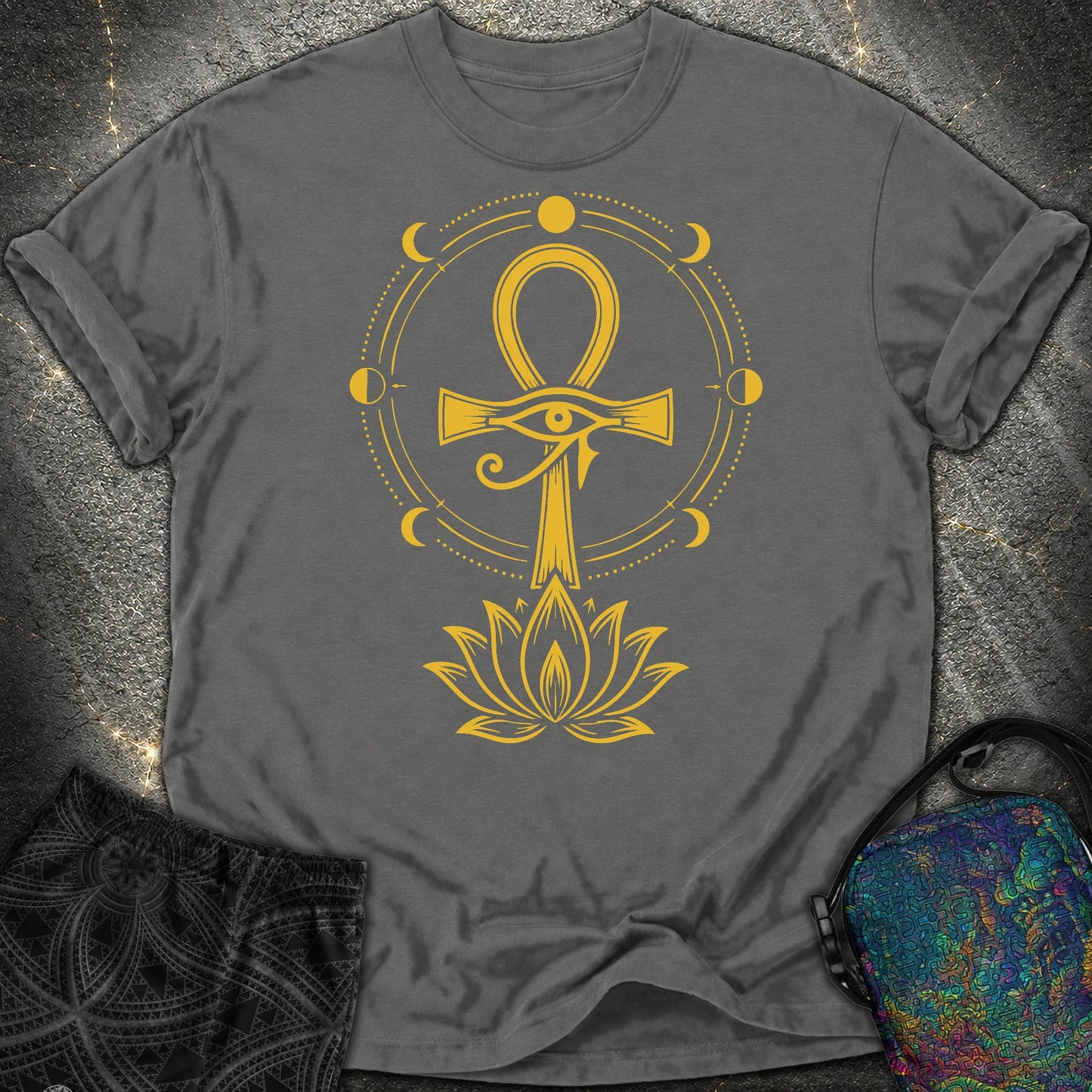 Eye of Life Above Lotus - Eye of Life Above Lotus Comfort T-Shirt - Pepper