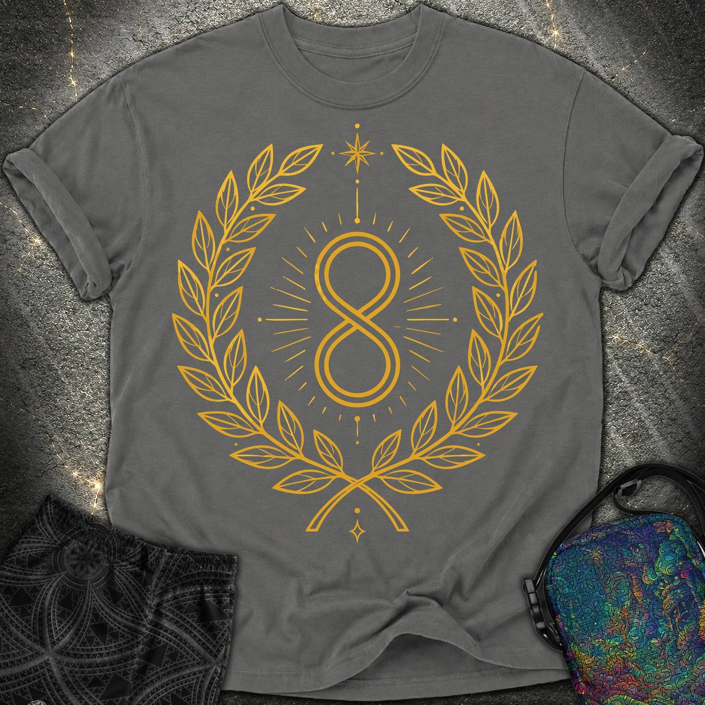 888 Infinity Wreath Unisex Comfort T-Shirt - 888 Infinity Wreath Unisex Comfort T-Shirt - Pepper