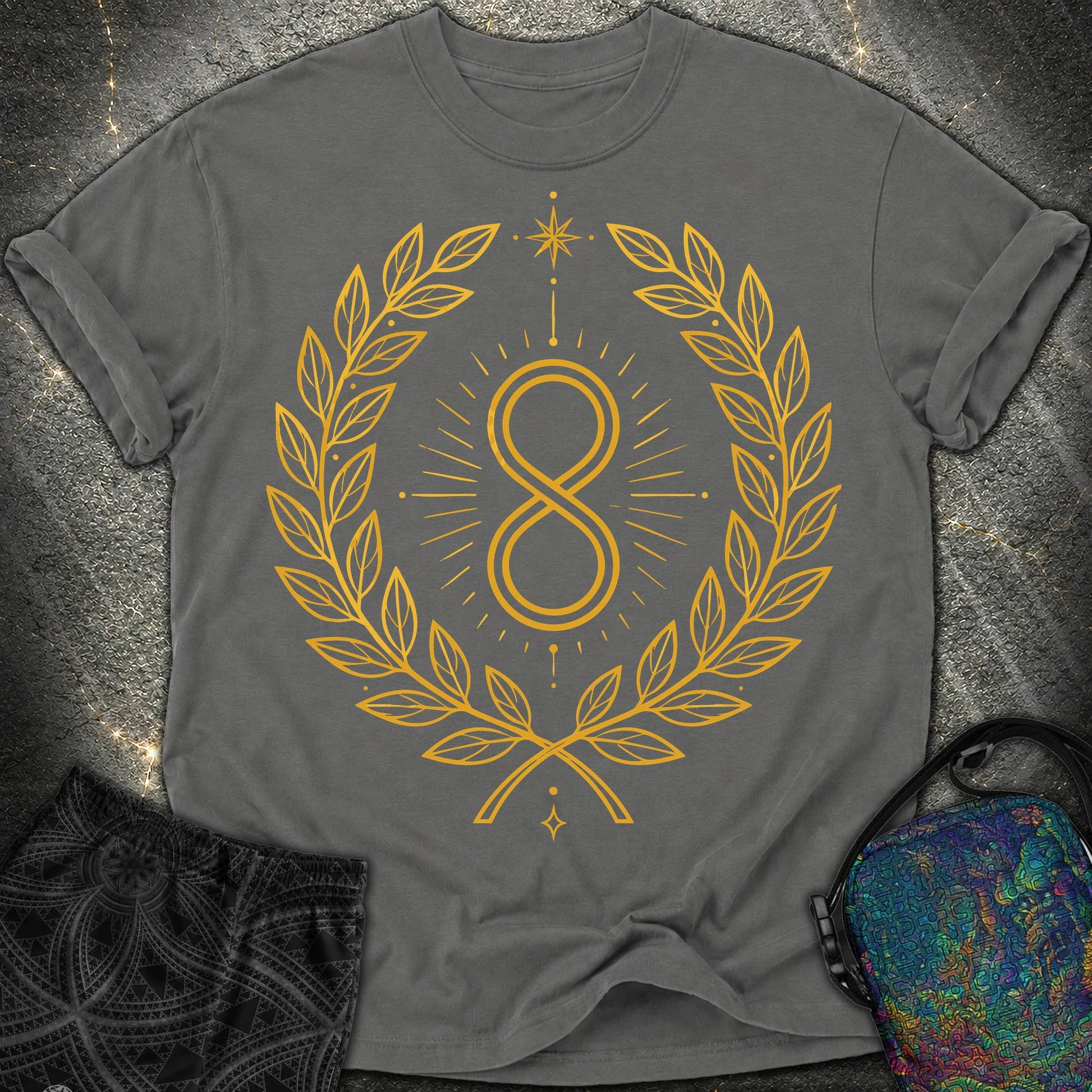 888 Infinity Wreath Unisex Comfort T-Shirt - 888 Infinity Wreath Unisex Comfort T-Shirt - Pepper