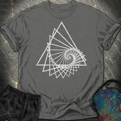 Spiralling Triangle Geometric Comfort T-Shirt - Spiralling Triangle Geometric Comfort T-Shirt - Pepper