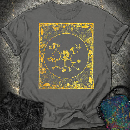 Psilocybin Molecule Mushroom Frame Comfort T-Shirt - Psilocybin Molecule Mushroom Frame Comfort T-Shirt - Pepper