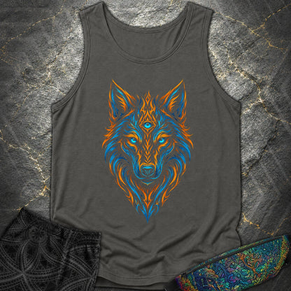 Mystic Tribal Wolf Comfort Tank Top - Mystic Tribal Wolf Comfort Tank Top - Pepper