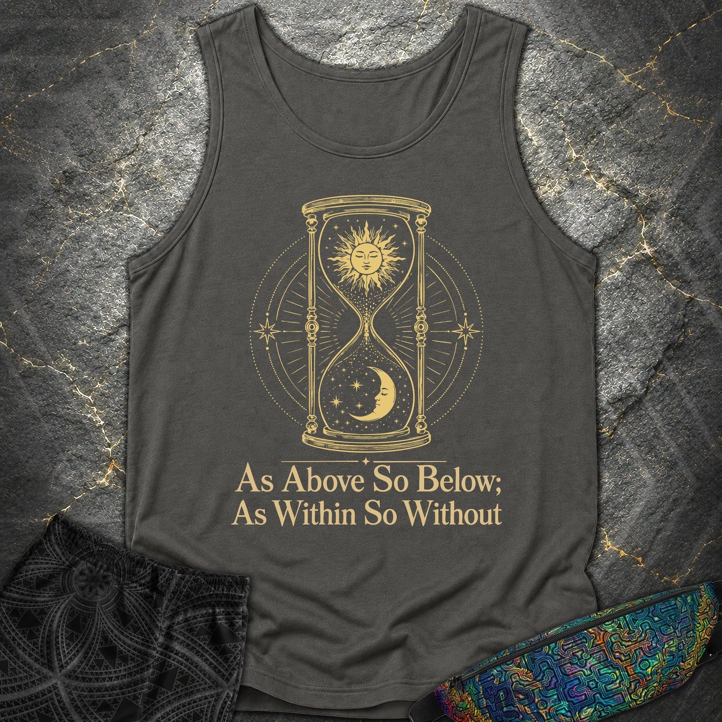 As Above So Below Hourglass - As Above So Below Hourglass Comfort Tank Top - Pepper