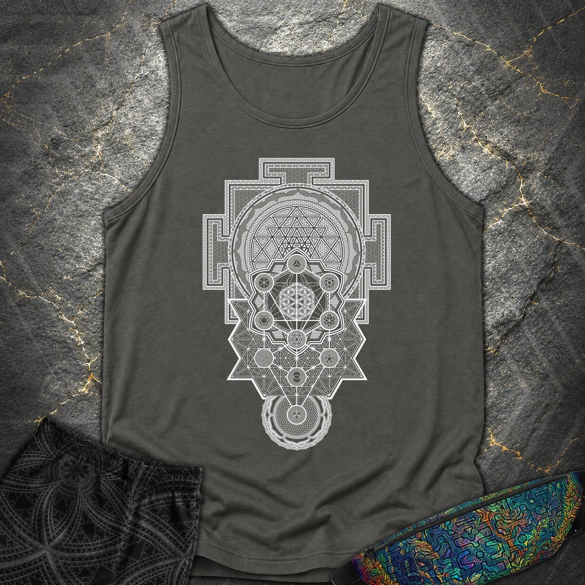 Sacred Geometry Encyclopedia - Sacred Geometry Encyclopedia Comfort Tank Top - Pepper