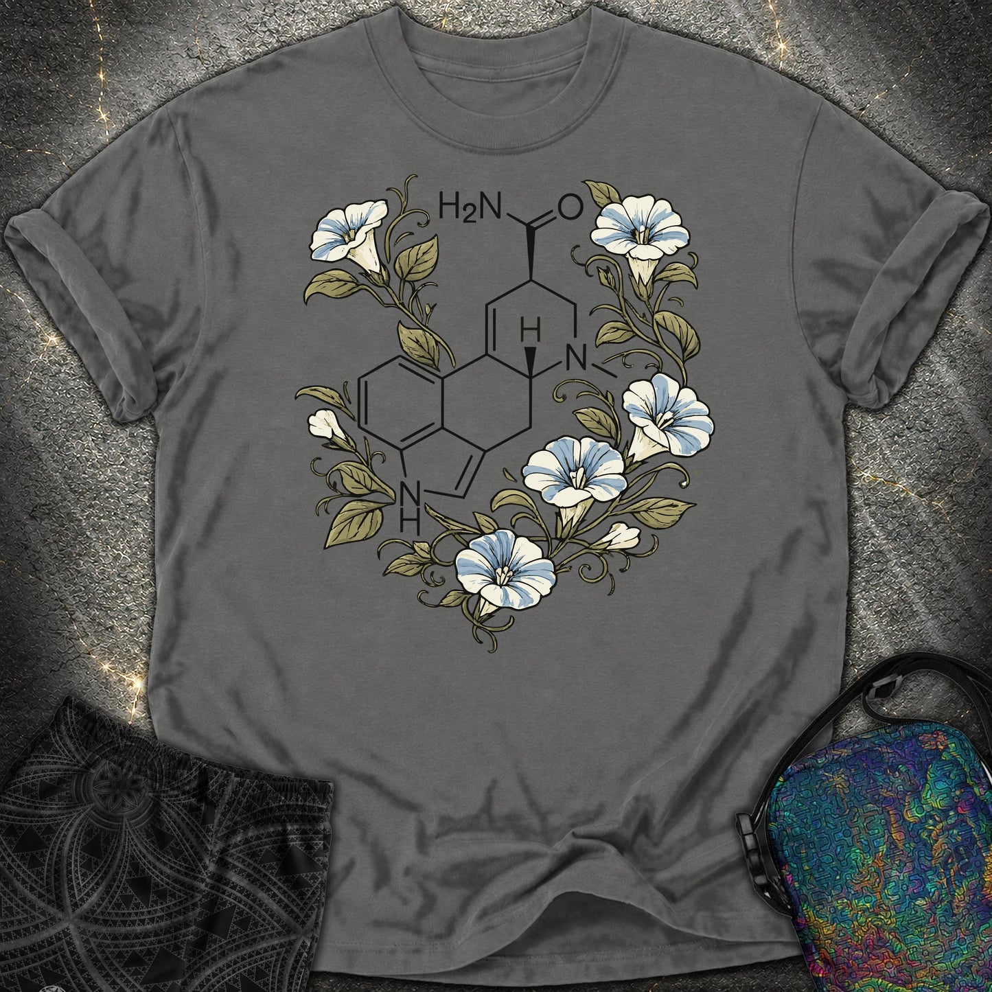 Morning Glory Molecule Color - Morning Glory Molecule Color Comfort T-Shirt - Pepper