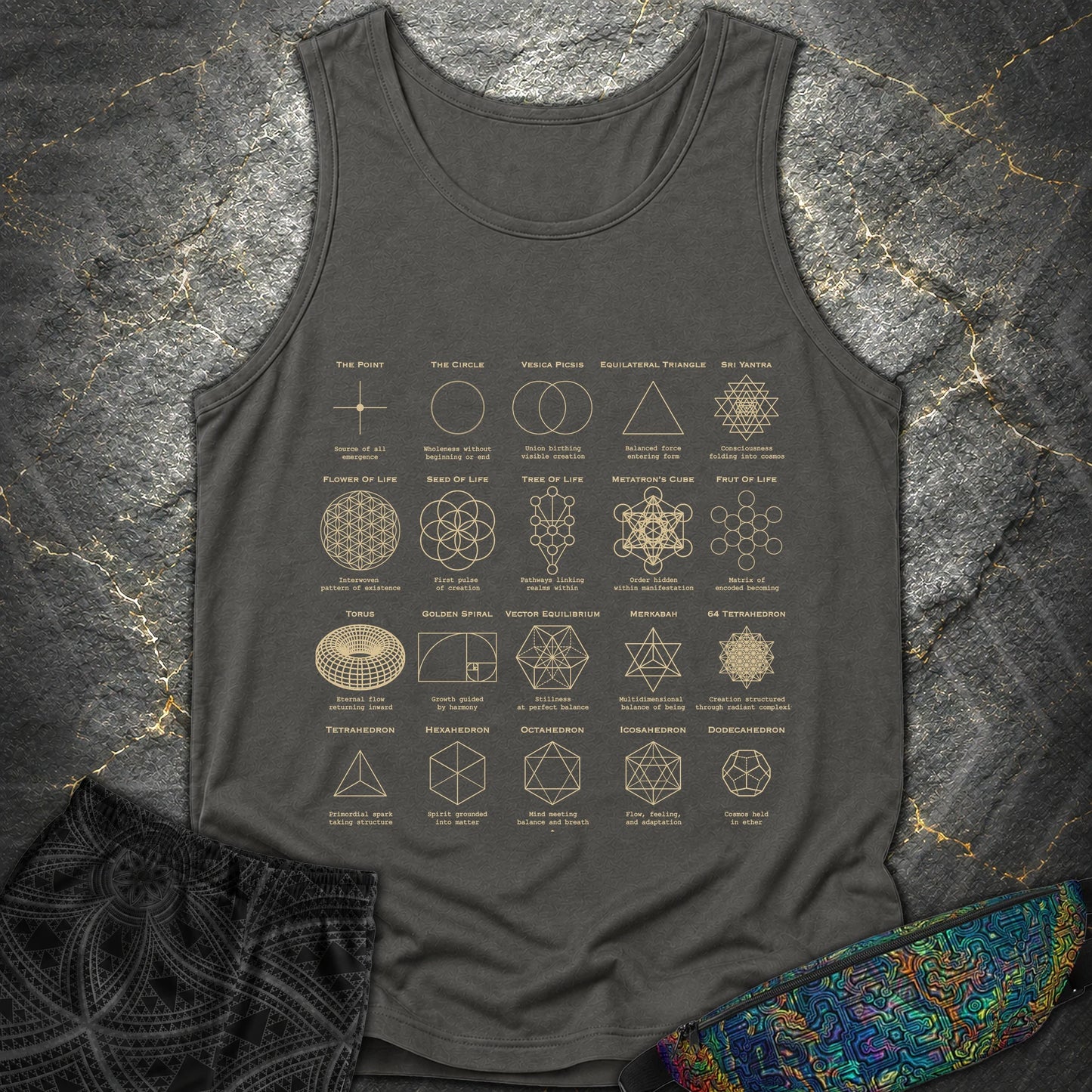 Sacred Geometry Figures Comfort T-Shirt - Sacred Geometry Figures Comfort Tank Top - Pepper