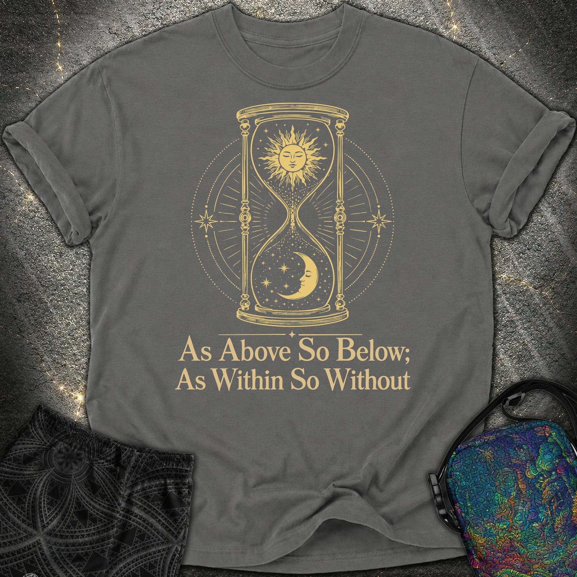As Above So Below Hourglass - As Above So Below Hourglass Comfort T-Shirt - Pepper