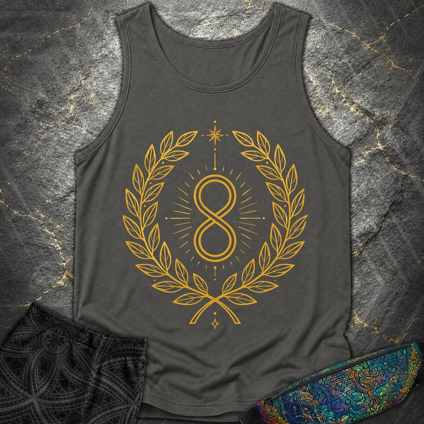 888 Infinity Wreath Unisex Comfort Tank Top - 888 Infinity Wreath Unisex Comfort Tank Top - Pepper