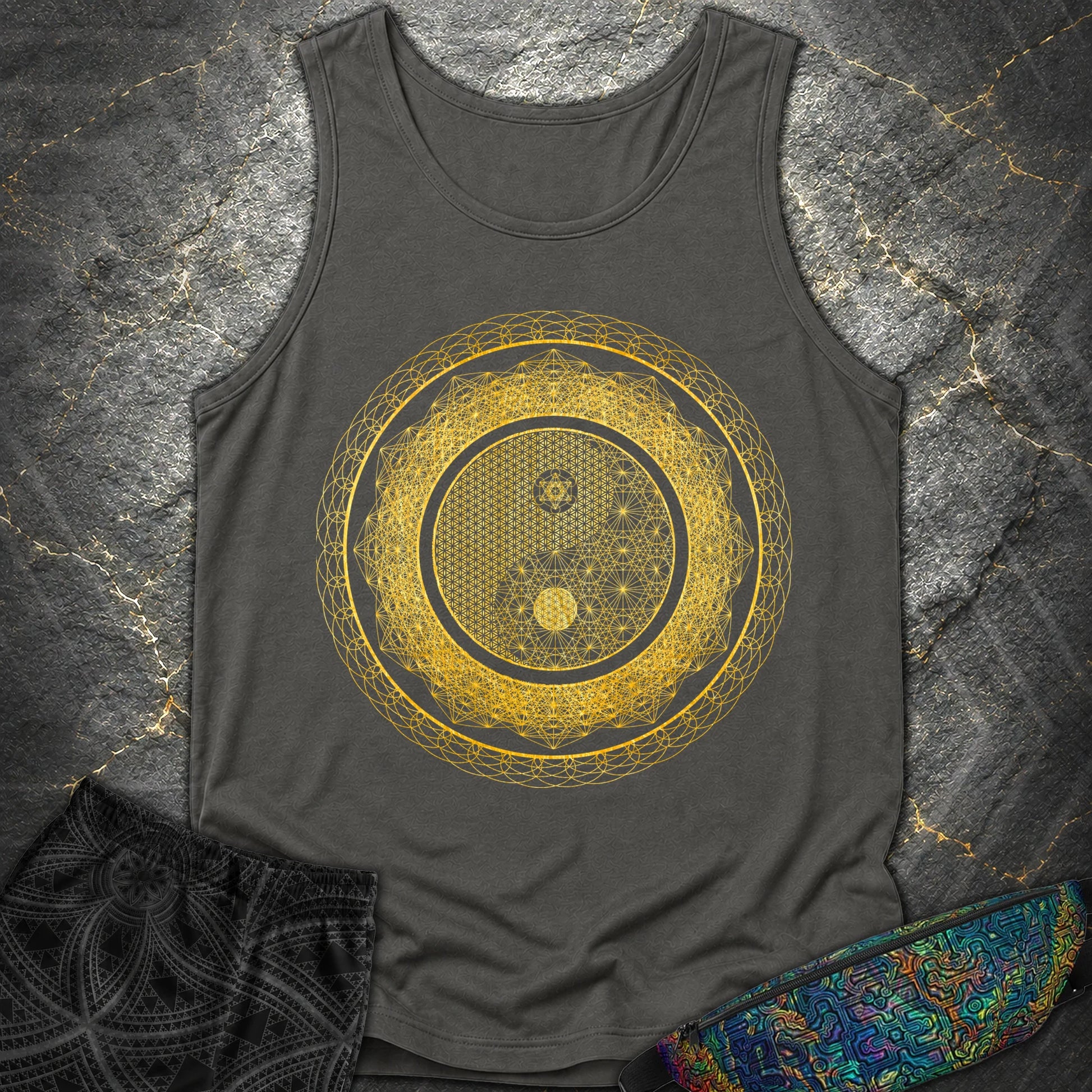 Yin Yang Gold T-Shirt - Yin Yang Gold Comfort Tank Top - Pepper