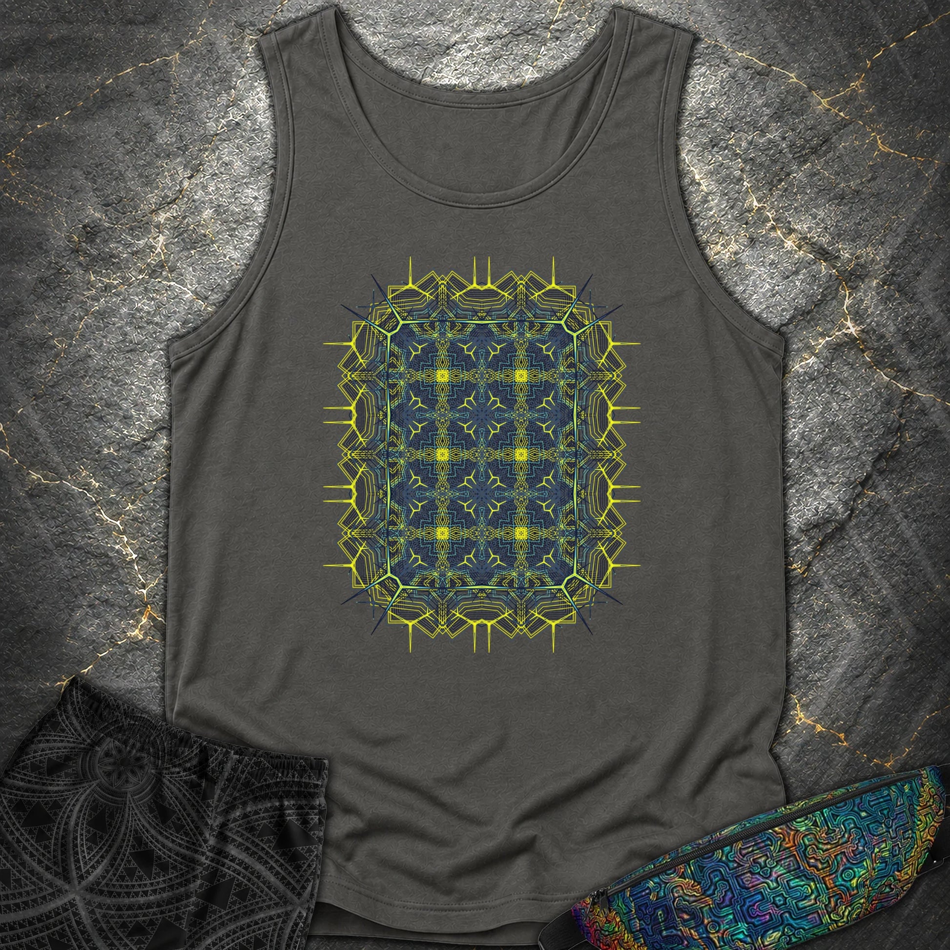 Electric Geometric Matrix - Electric Geometric Matrix Comfort Tank Top - Pepper