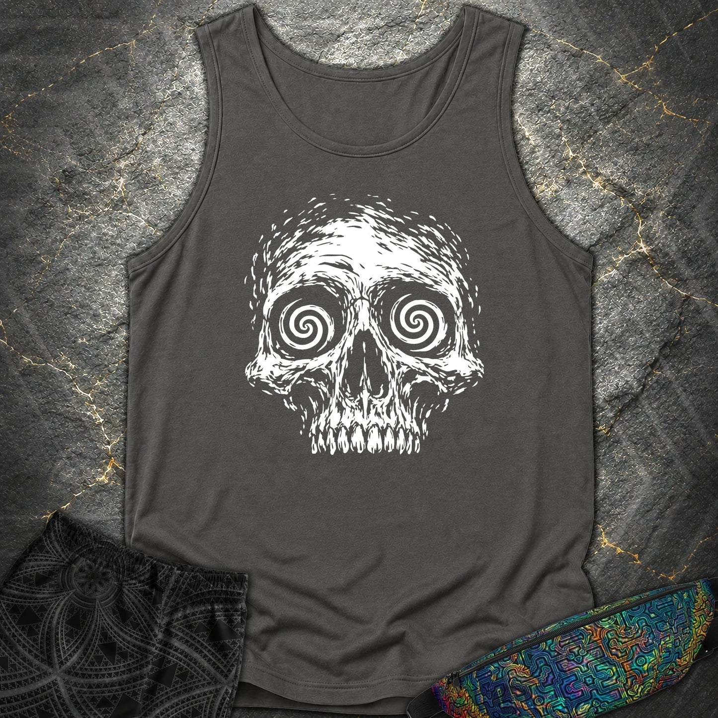 Hypnotic Skull Comfort Tank - Hypnotic Skull Comfort Tank - Pepper