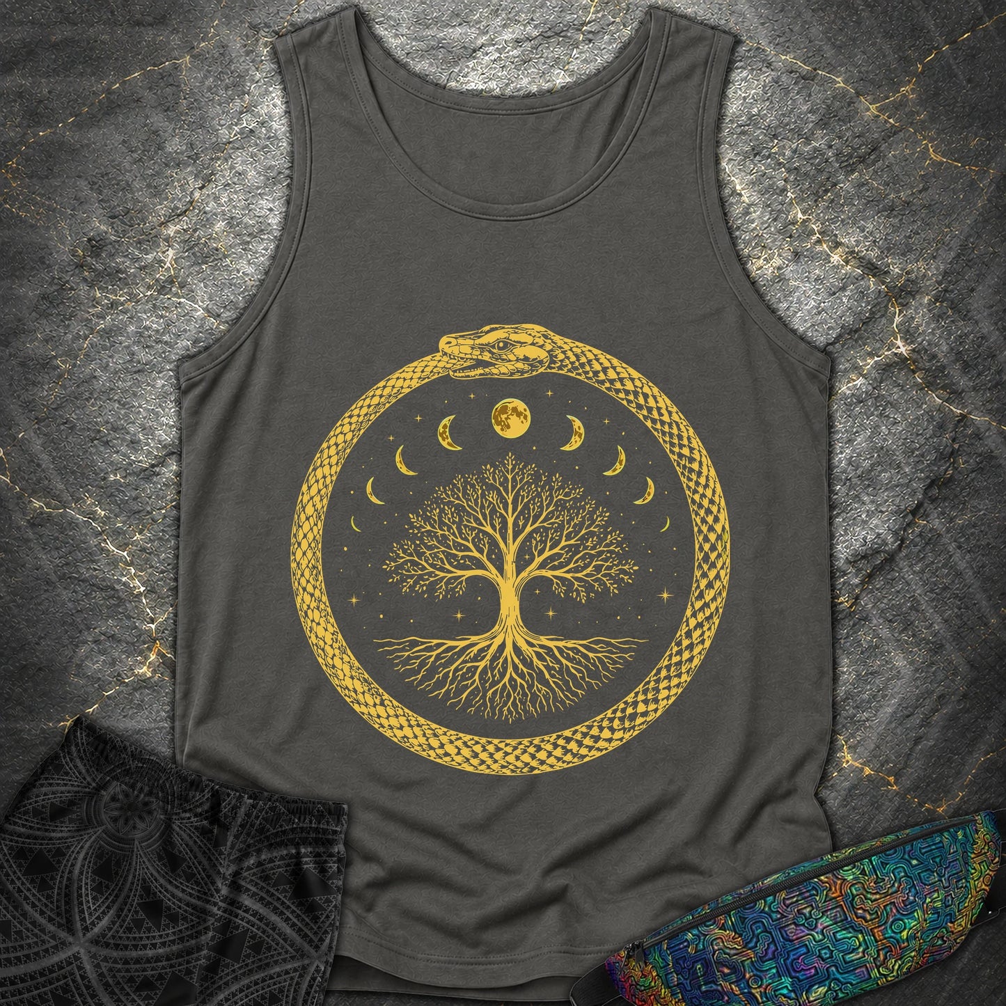 Ouroboros Moon Tree Unisex Comfort Tank Top - Ouroboros Moon Tree Unisex Comfort Tank Top - Pepper