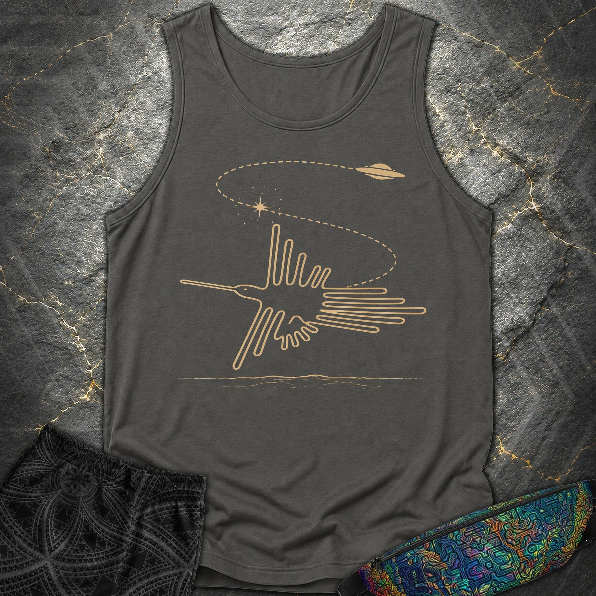 Geoglif Ptaka I Latający Spodek - Geoglif Ptaka I Latający Spodek Comfort Tank Top - Pepper