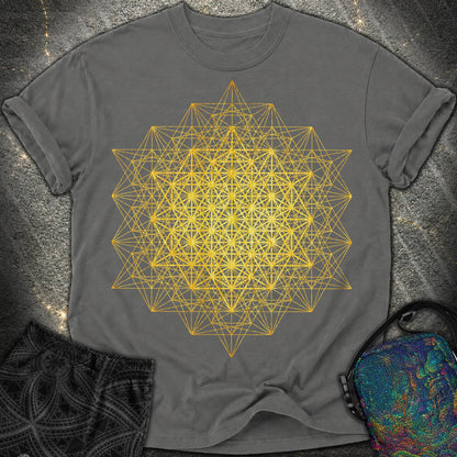 64 Tetrahedron Metatron Grid - 64 Tetrahedron Metatron Grid Comfort T-Shirt - Pepper