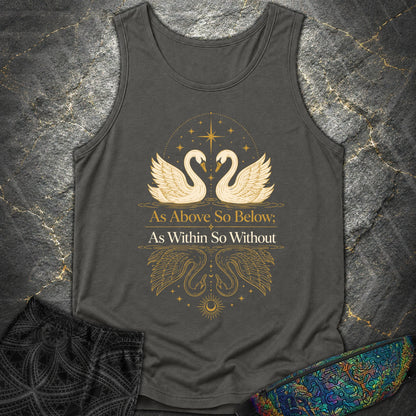 As Above So Below Swans - As Above So Below Swans Comfort Tank Top - Pepper