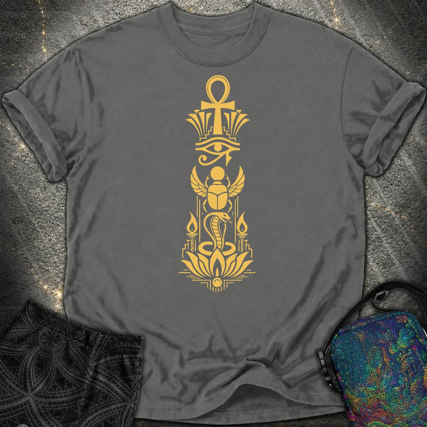 Sacred Symbols of Eternal Life - Sacred Symbols of Eternal Life Comfort T-Shirt - Pepper