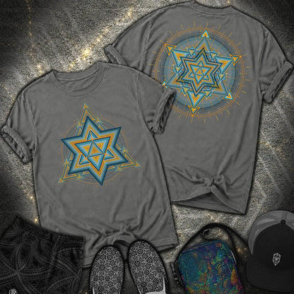 Merkaba Light Matrix 2 Sided Comfort T-Shirt - Merkaba Light Matrix 2 Sided Comfort T-Shirt - Pepper