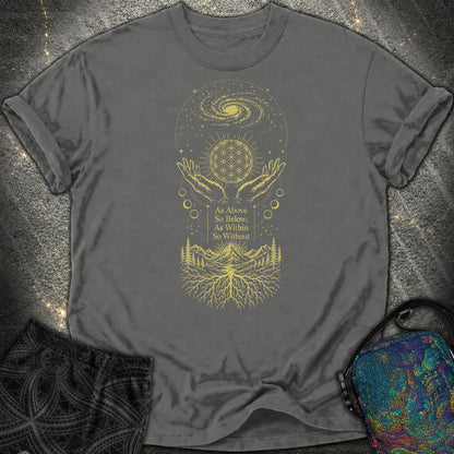 As Above So Below Flower Of Life Comfort T-Shirt - As Above So Below Flower Of Life Comfort T-Shirt - Pepper