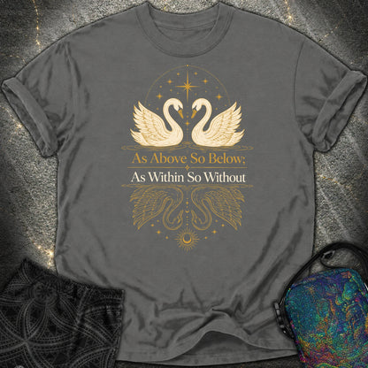 As Above So Below Swans Comfort T-Shirt - As Above So Below Swans Comfort T-Shirt - Pepper