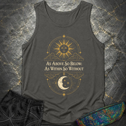 As Above So Below Sun Moon Colored - As Above So Below Sun Moon Colored Comfort Tank Top - Pepper