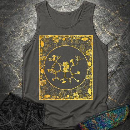 Psilocybin Molecule Mushroom Frame Comfort Tank Top - Psilocybin Molecule Mushroom Frame Comfort Tank Top - Pepper