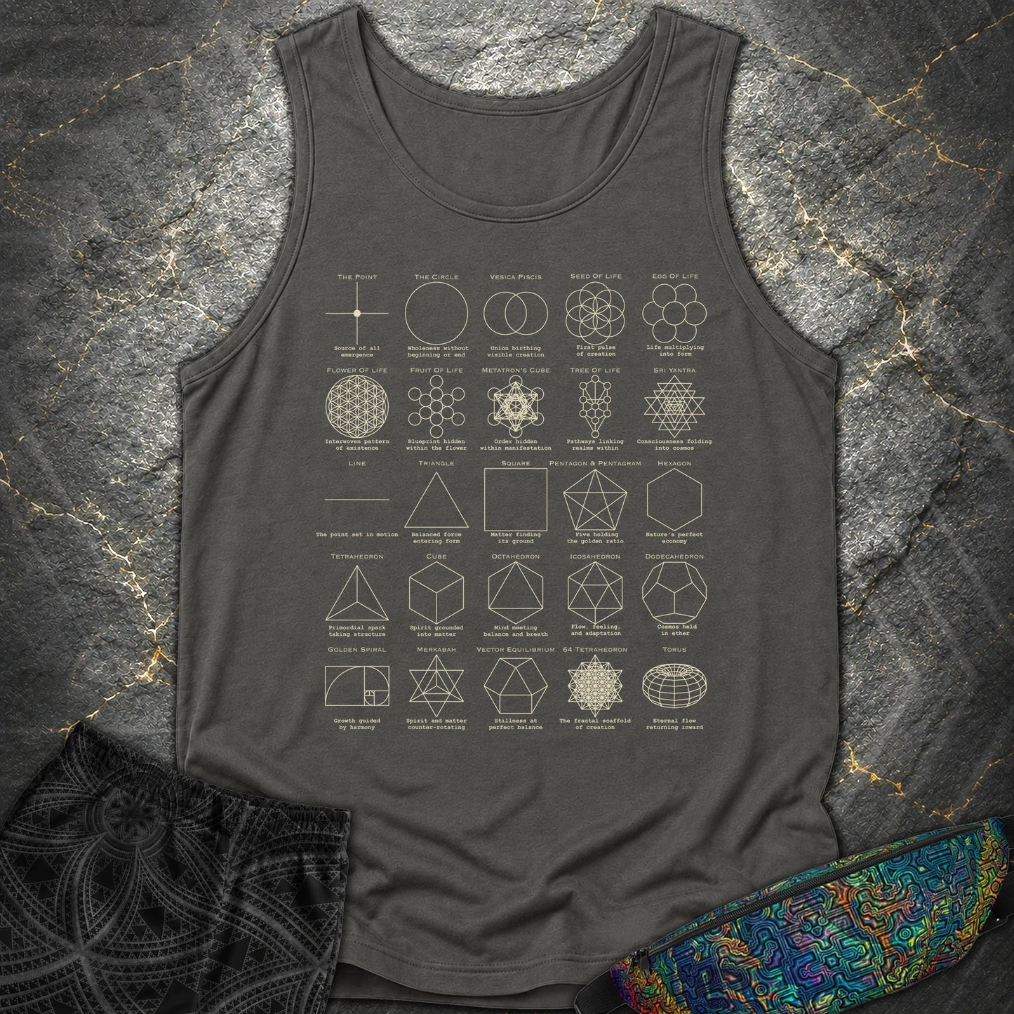 Sacred Geometry Figures Comfort Tank Top - Sacred Geometry Figures Comfort Tank Top - Pepper