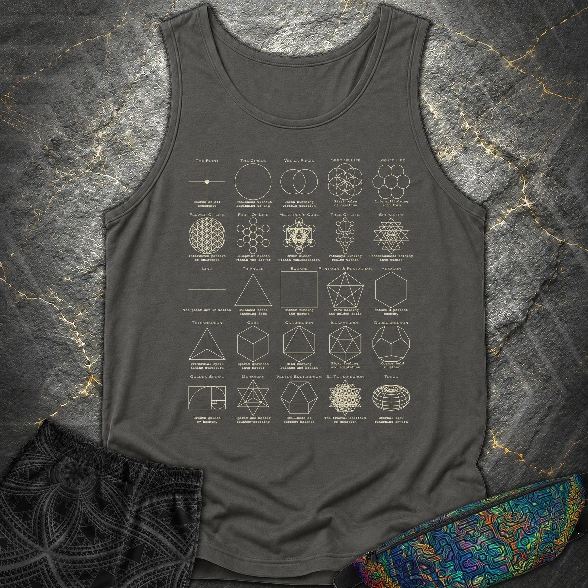 Sacred Geometry Figures Comfort Tank Top - Sacred Geometry Figures Comfort Tank Top - Pepper