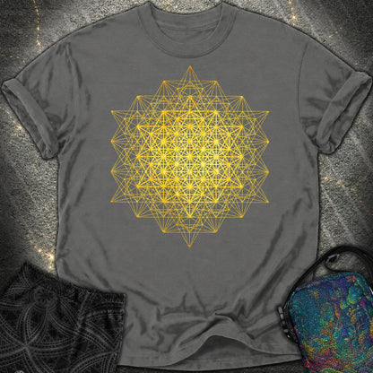 64 Tetrahedron Metatron Grid Comfort T-Shirt - 64 Tetrahedron Metatron Grid Comfort T-Shirt - Pepper