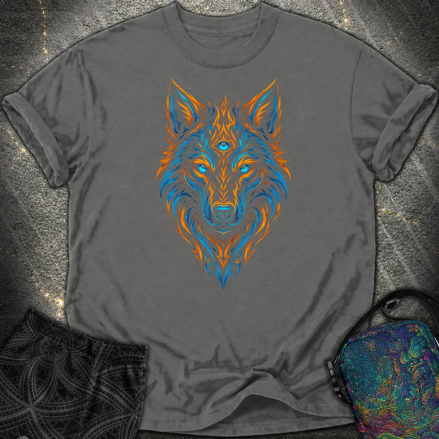 Mystic Tribal Wolf Comfort T-Shirt - Mystic Tribal Wolf Comfort T-Shirt - Pepper
