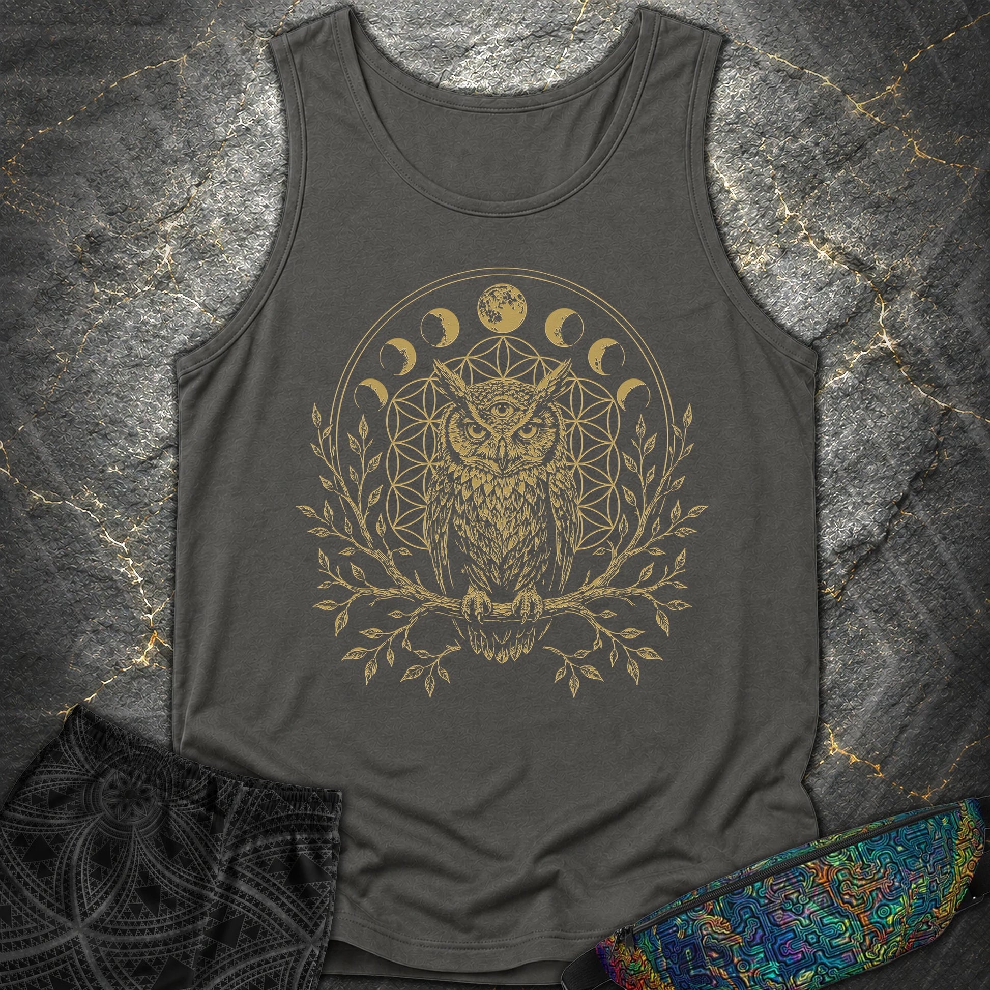Owl Flower Of Life - Owl Flower Of Life Comfort Tank Top - Pepper