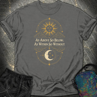 As Above So Below Sun Moon Colored - As Above So Below Sun Moon Colored Comfort T-Shirt - Pepper
