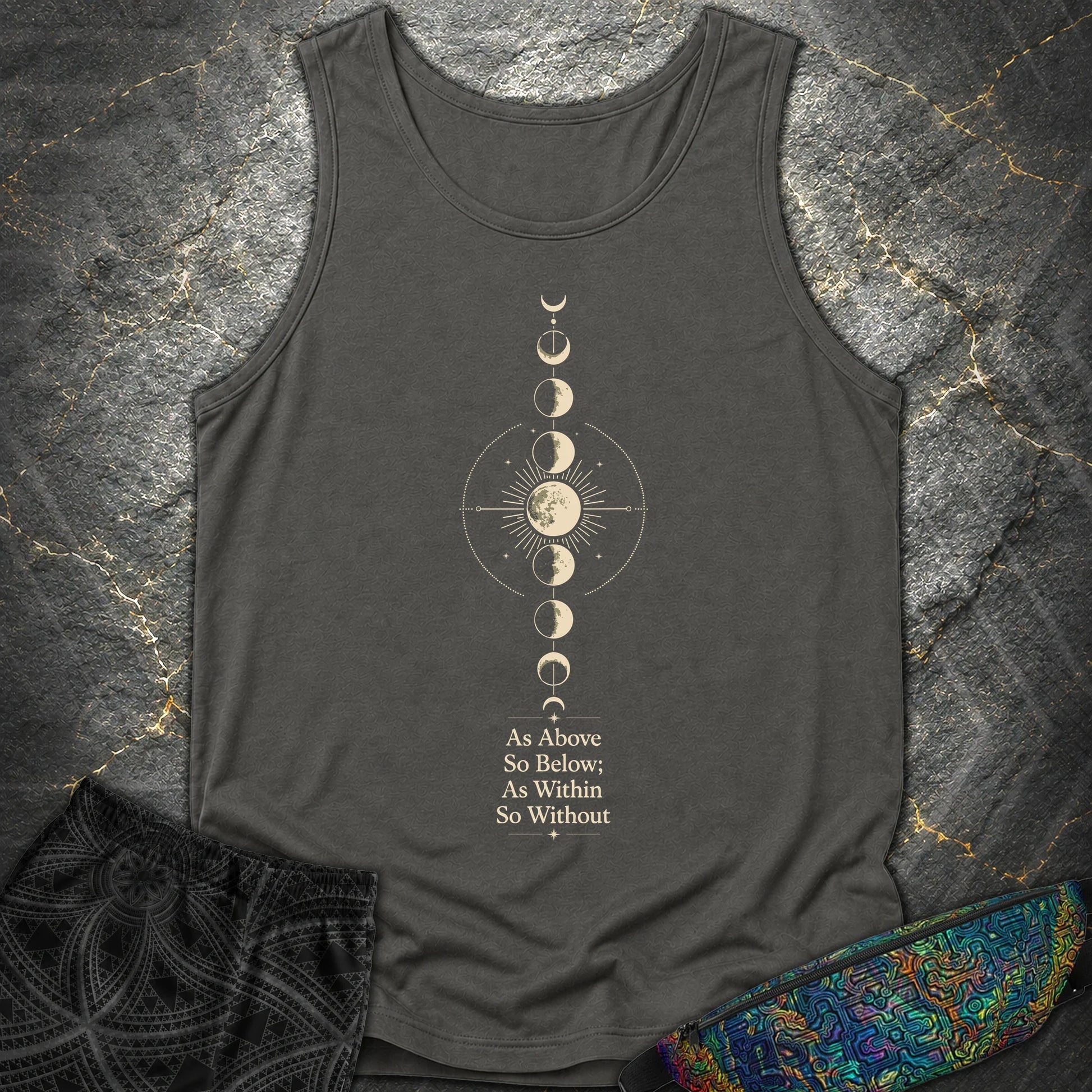 As Above So Below Moon - As Above So Below Moon Comfort Tank Top - Pepper