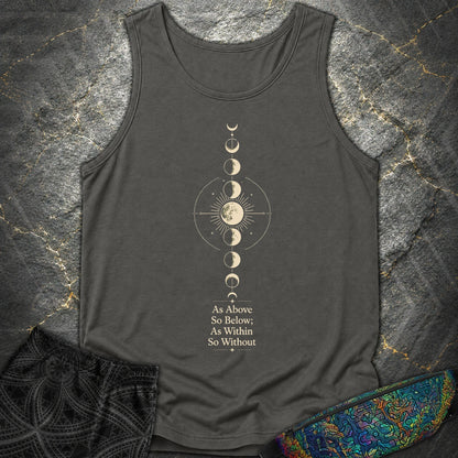 As Above So Below Moon - As Above So Below Moon Comfort Tank Top - Pepper