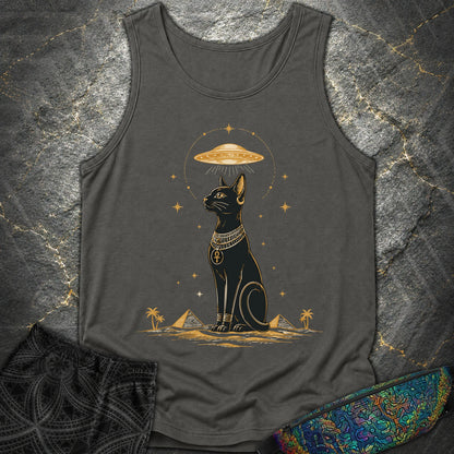 Celestial Cat Beneath the Starship - Celestial Cat Beneath the Starship Comfort Tank Top - Pepper