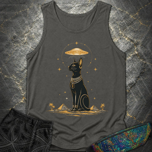 Celestial Cat Beneath the Starship - Celestial Cat Beneath the Starship Comfort Tank Top - Pepper