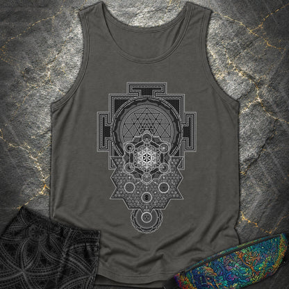 Sri Yantra Intricate Sacred Patterns - Sri Yantra Intricate Sacred Patterns Comfort Tank Top - Pepper