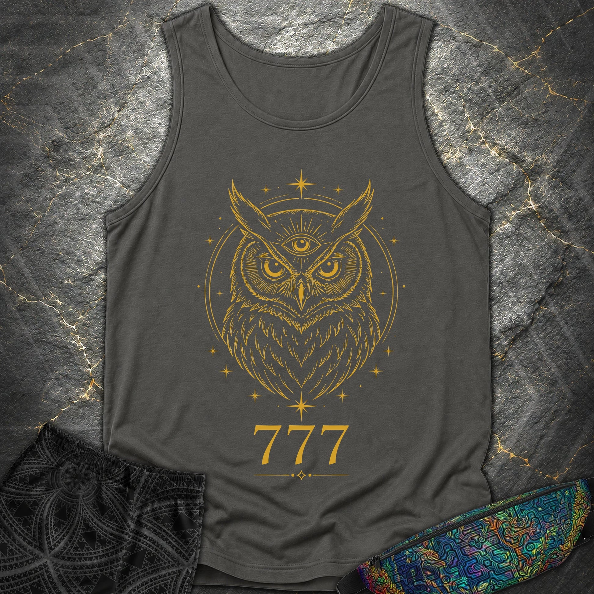 777 Mystic Owl Comfort Tank Top - 777 Mystic Owl Comfort Tank Top - Pepper
