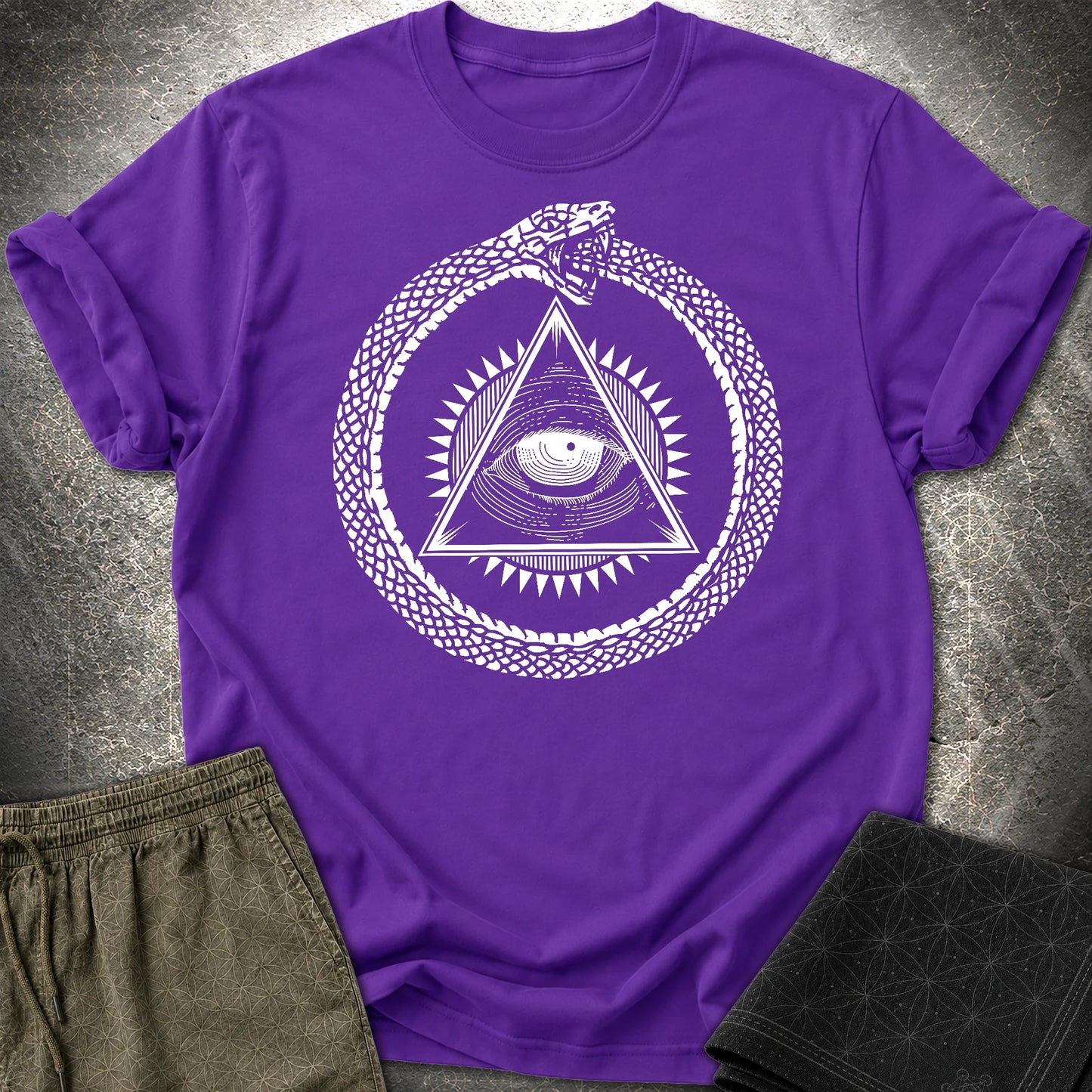 Eye Of Providence Ouroboros T-Shirt - Eye Of Providence Ouroboros T-Shirt - Purple