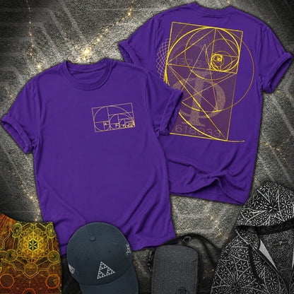 Golden Ratio Spirals 2 Sided T-Shirt - Golden Ratio Spirals 2 Sided T-Shirt - Purple