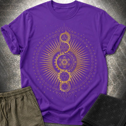 Sacred Geometry Radiating Mandala - Sacred Geometry Radiating Mandala T-Shirt - Purple