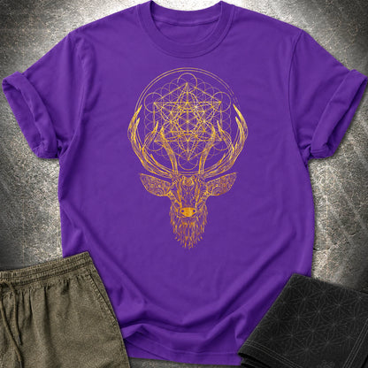 Metatron's Cube Deer T-Shirt - Metatron's Cube Deer T-Shirt - Purple
