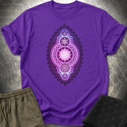 Fractal Sacred Geometry Fusion T-Shirt - Fractal Sacred Geometry Fusion T-Shirt - Purple