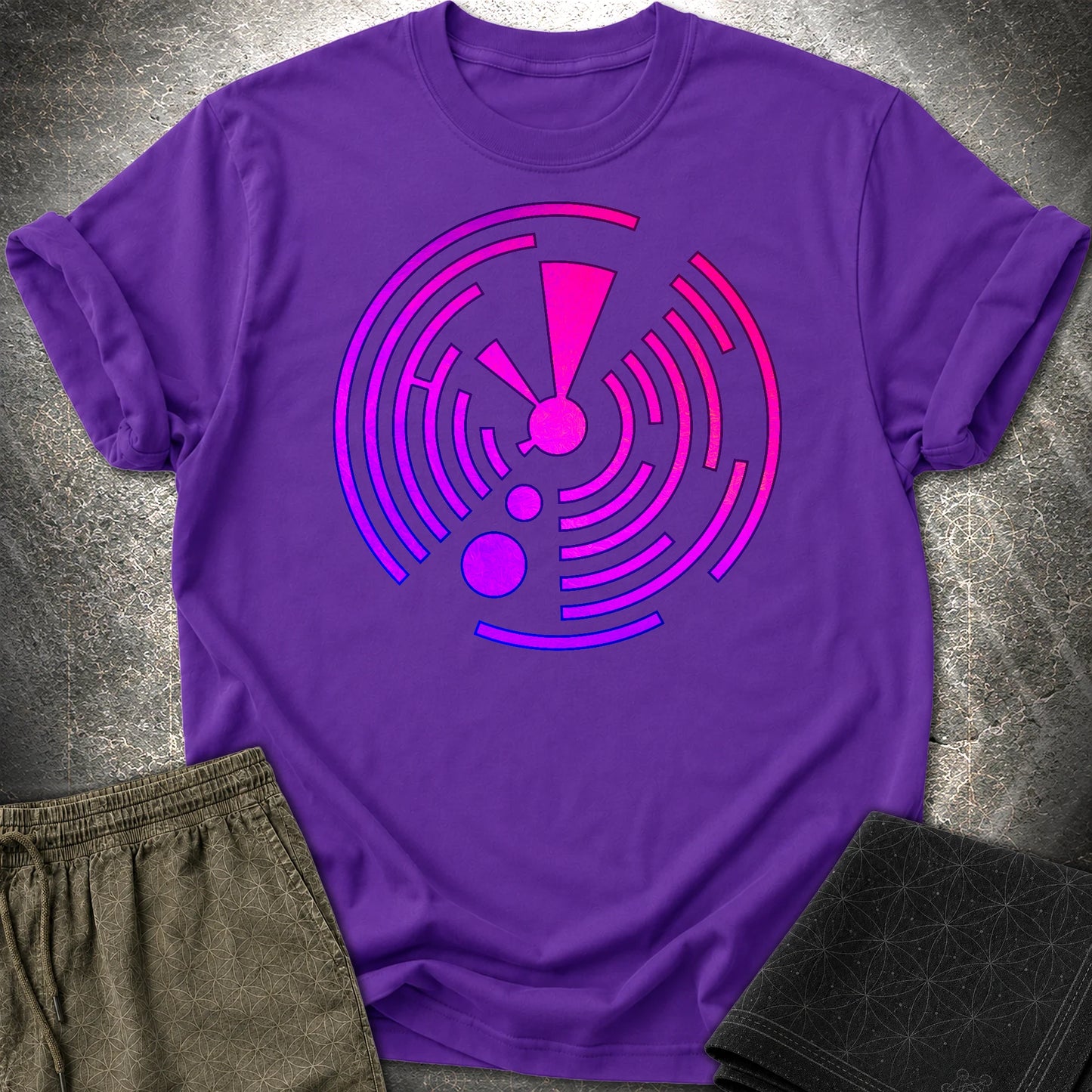 Crop Circle Electric Pink T-Shirt - Crop Circle Electric Pink T-Shirt - Purple