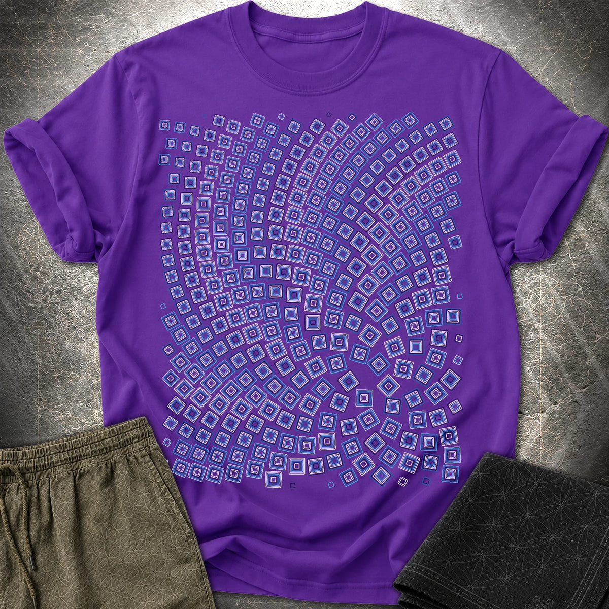 Golden Ratio Fibonacci Spiral Geometric Math Art T-Shirt - Golden Ratio Fibonacci Spiral Geometric Math Art T-Shirt - Purple