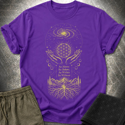 As Above So Below Flower Of Life - As Above So Below Flower Of Life T-Shirt - Purple