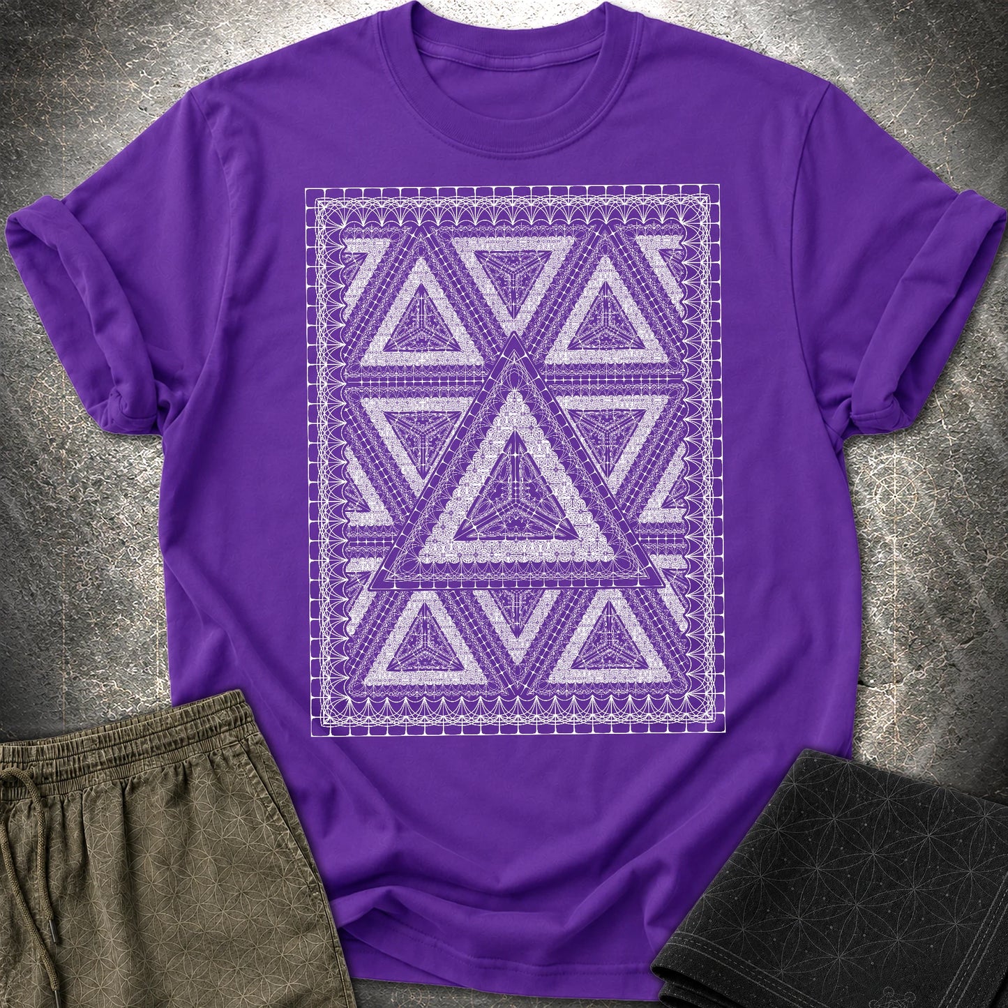 Framed Tetrahedron T-Shirt - Framed Tetrahedron T-Shirt - Purple