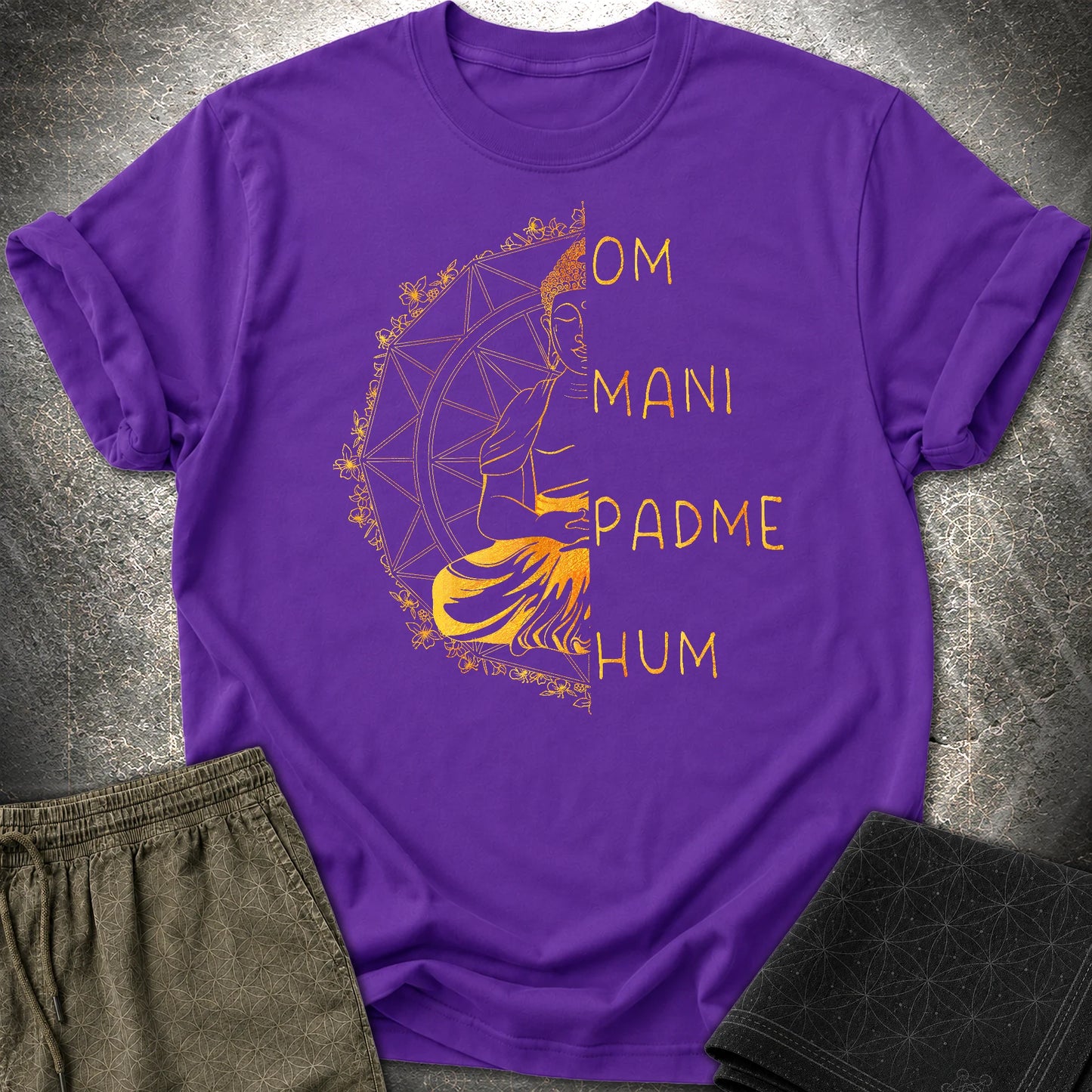 Om Mani Padme Hum Buddha T-Shirt - Om Mani Padme Hum Buddha T-Shirt - Purple