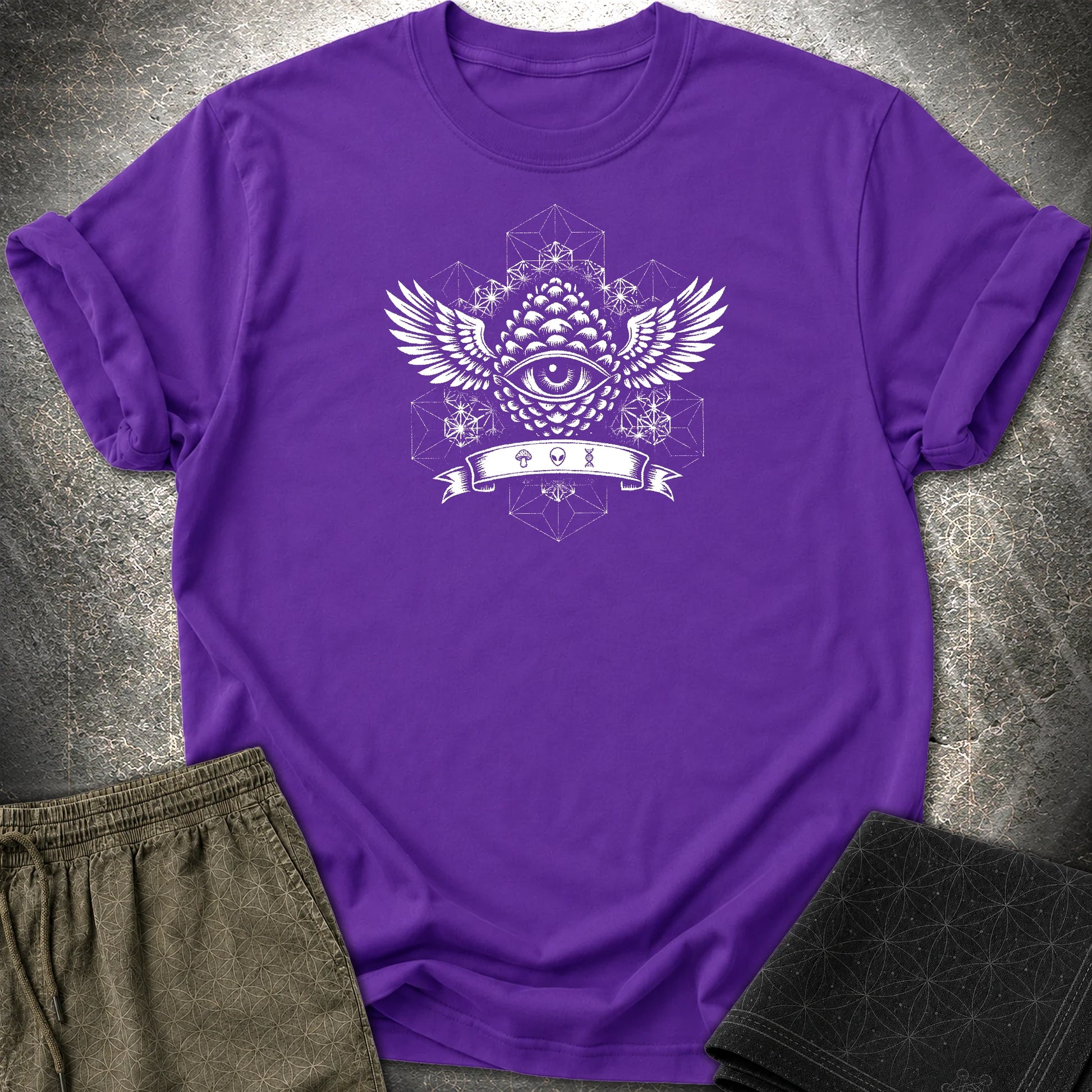 Pineal Eye Sacred Geometry T-Shirt - Pineal Eye Sacred Geometry T-Shirt - Purple