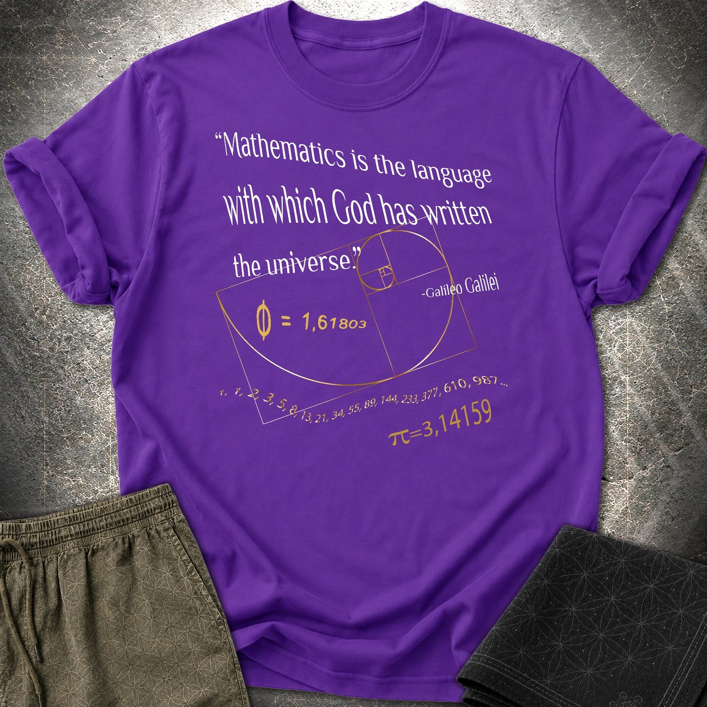 Galileo Galilei Quote T-Shirt - Galileo Galilei Quote T-Shirt - Purple