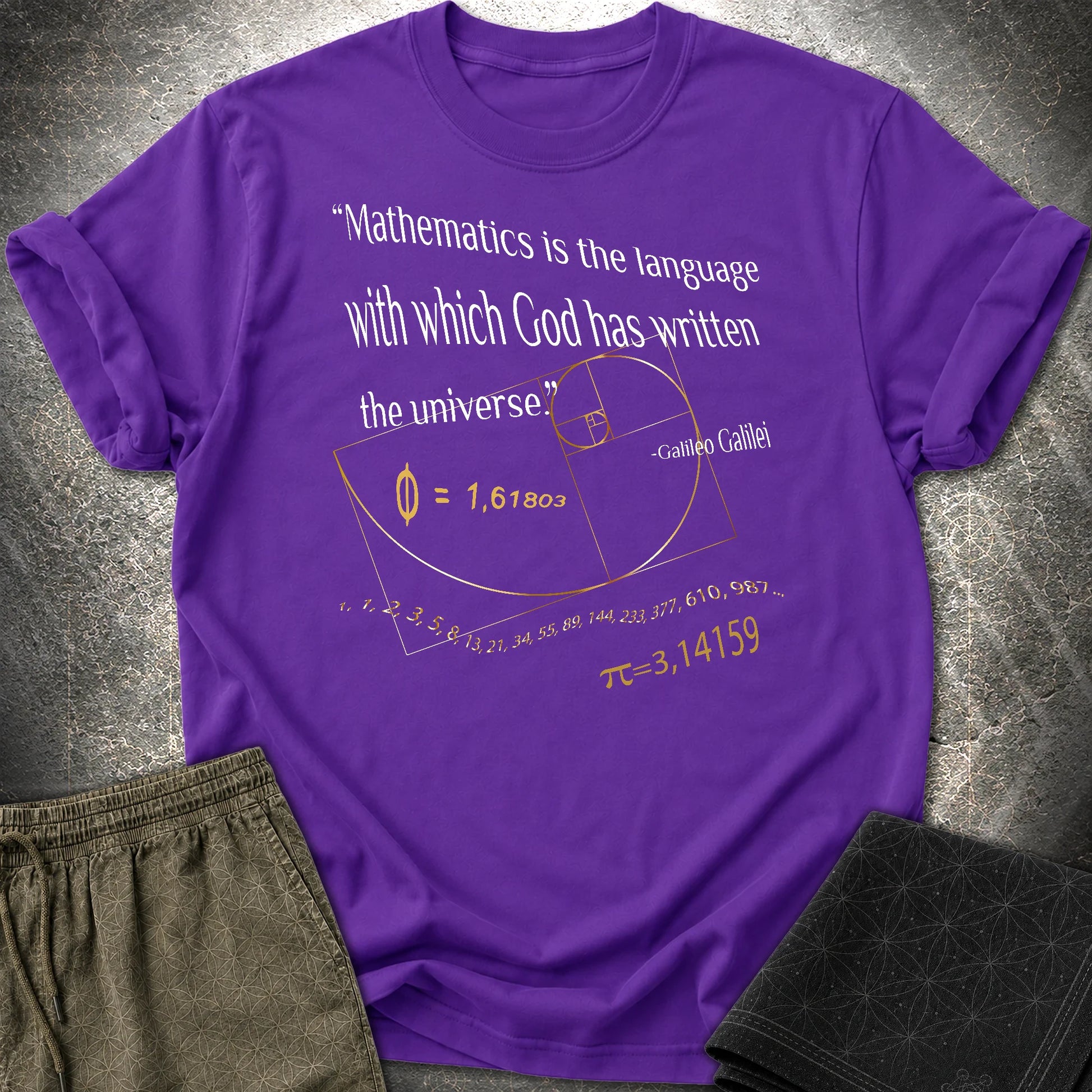 Galileo Galilei Quote T-Shirt - Galileo Galilei Quote T-Shirt - Purple